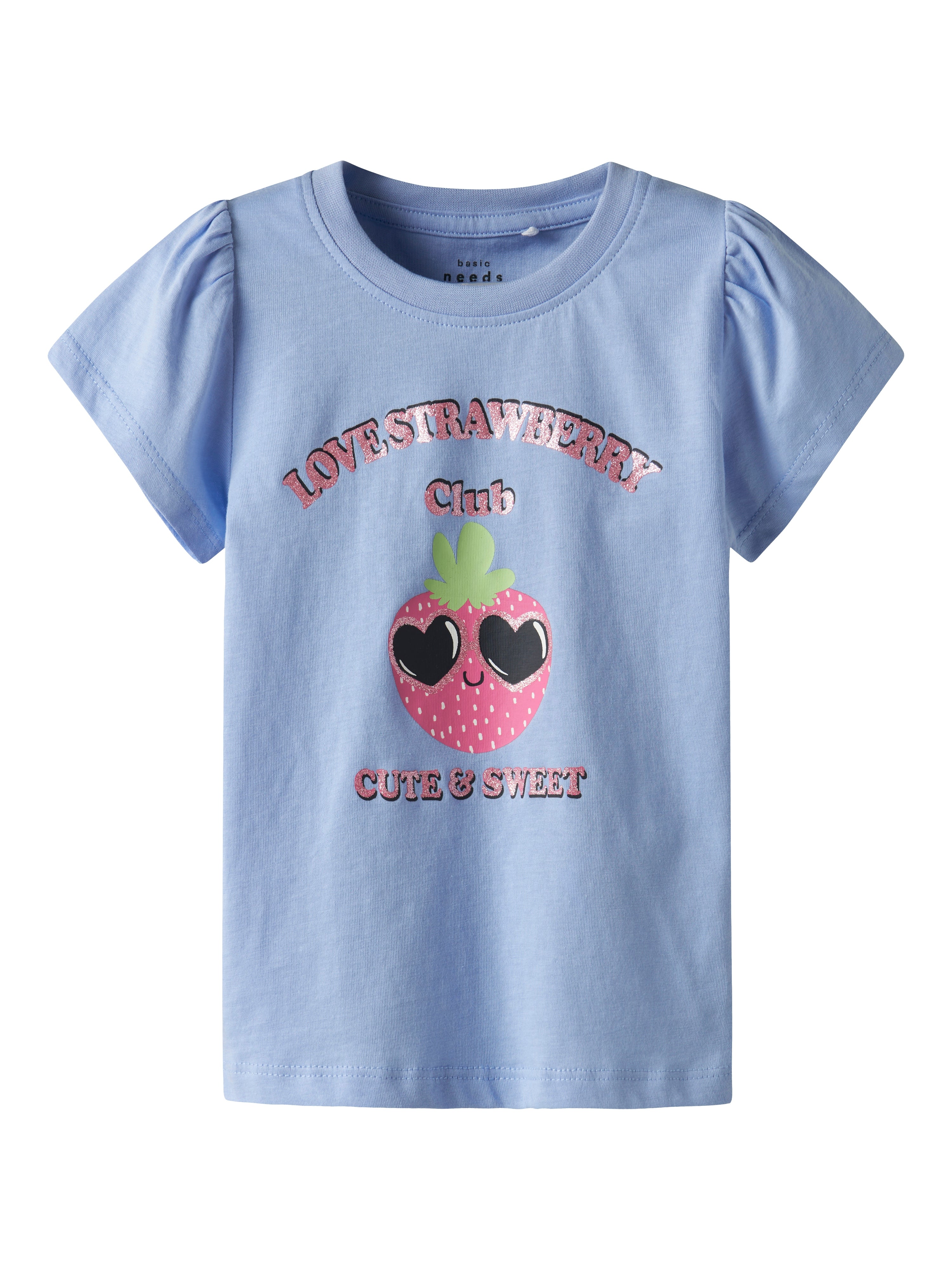 Name It Vibeke T-shirt – Sød Jordbær & Kærlighedsbudskab
