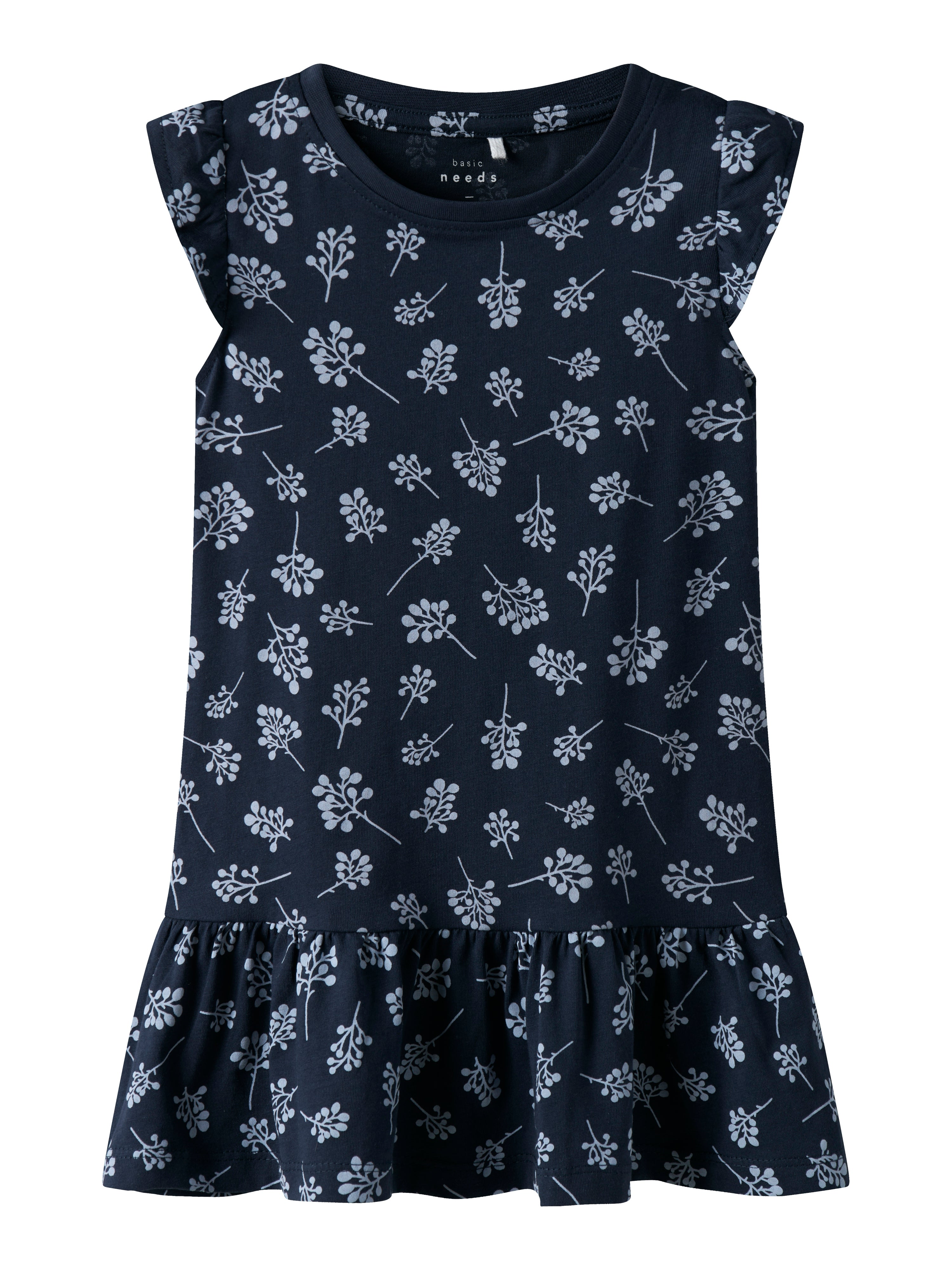 Name It Vida Kjole – Mørkeblå med Blomsterprint Tilbud