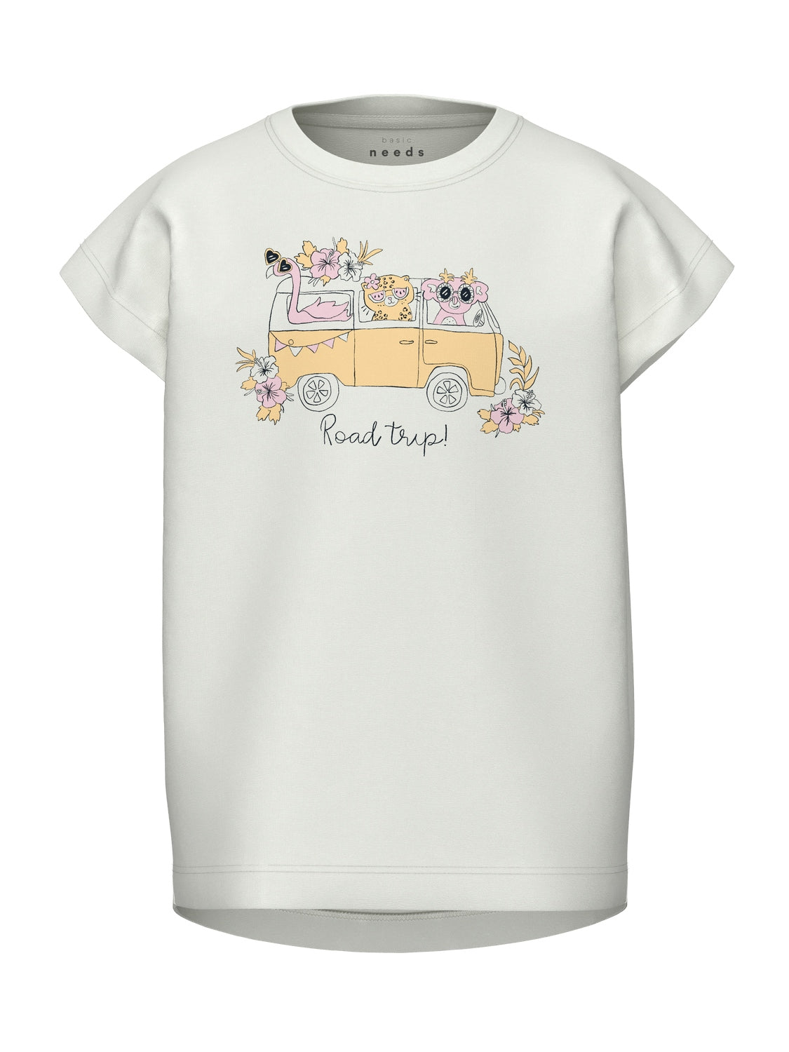 Name It Violet T-shirt – Lys Hvid med ROADTRIP Print