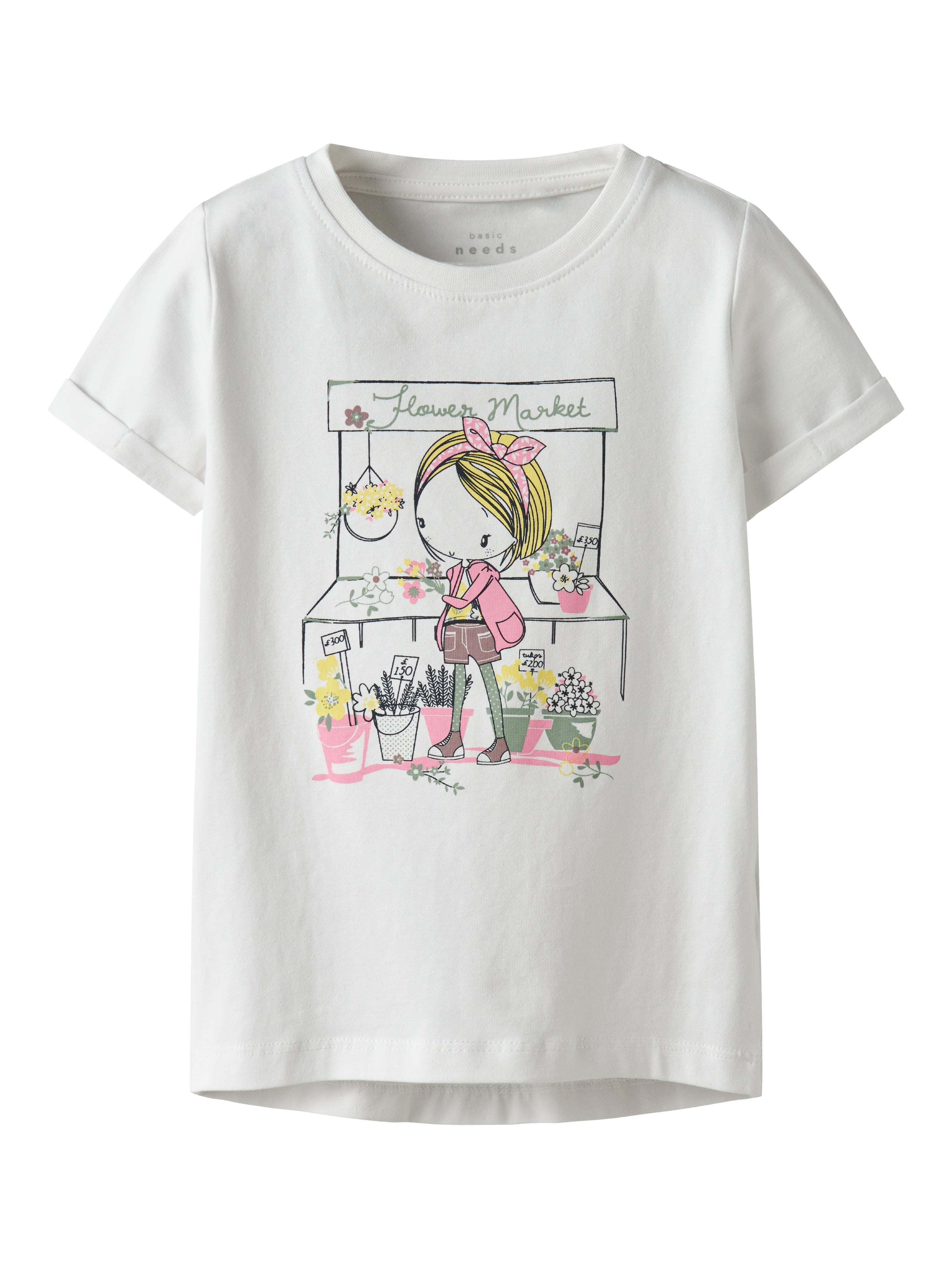 Name It Vix T-shirt – Lys Hvid – Økologisk Kvalitet til Børn