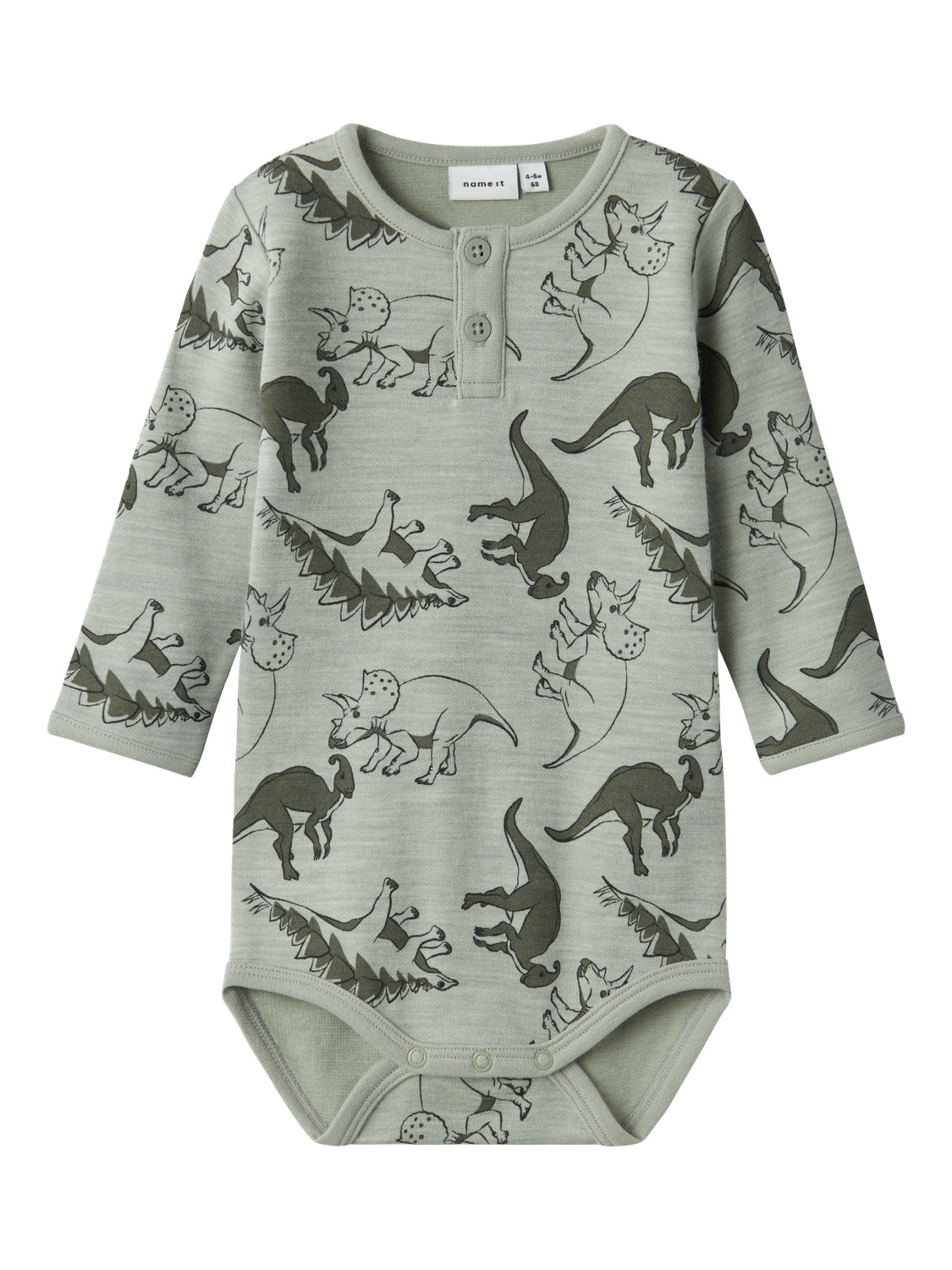 Name It Wuppo Uld Body med Dinosaurprint - Wrought Iron