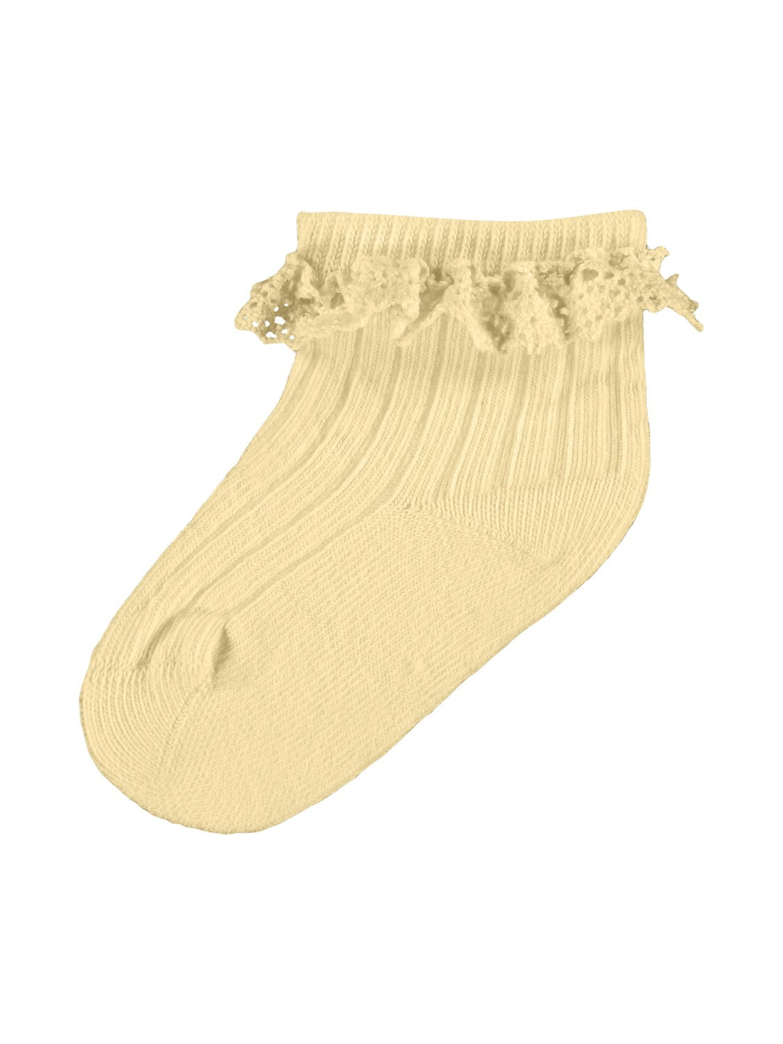Lil Atelier Edolie Babysokker med Blondekant - Lys Gul