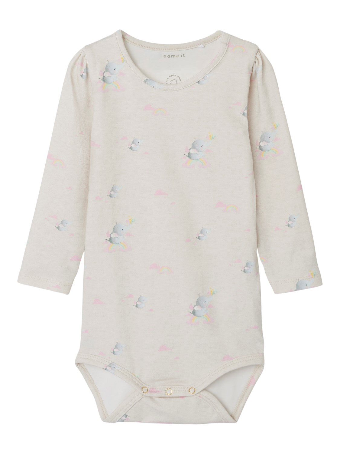 Farverig Sella Body med Elefanter og Regnbuer - Sjovt Design!