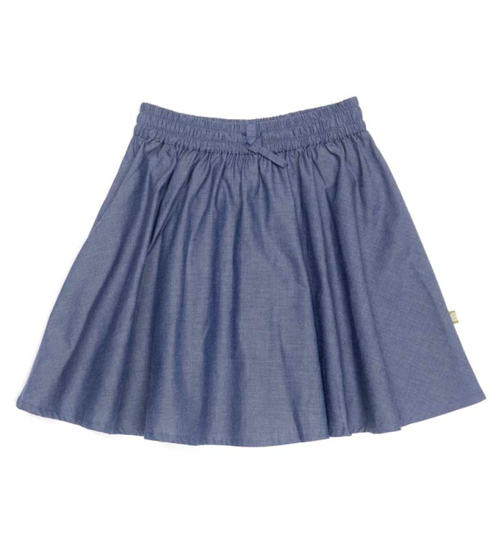Rundskåret Nederdel - Chambray