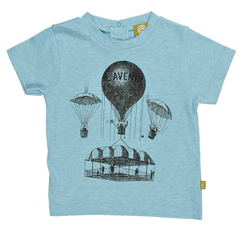 T-shirt Med Luftballon - Blåmeleret