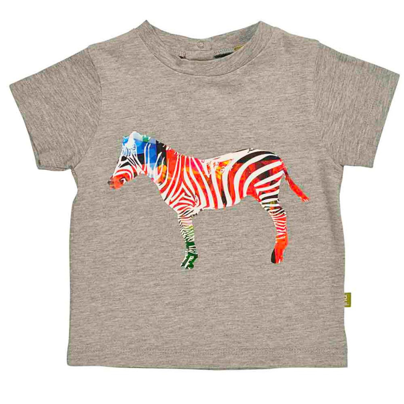 T-shirt Med Zebra - Gråmeleret