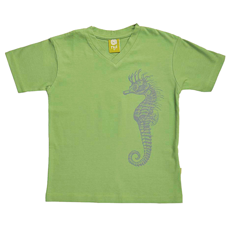T-shirt Med V-hals - Grøn Søhestprint
