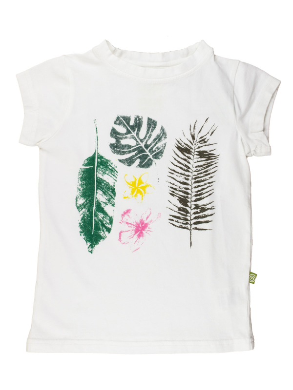 T-shirt Med Bladprint - Hvid