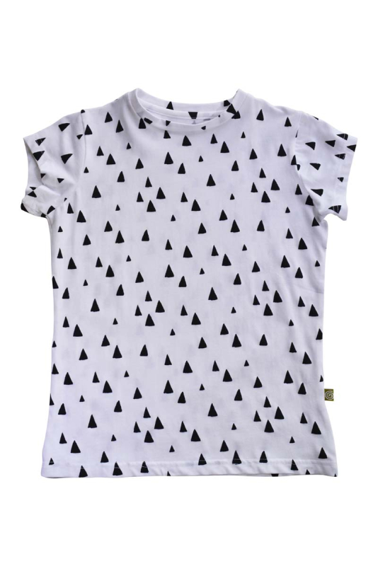 T-shirt Med Lille ærme - Hvid Med Print