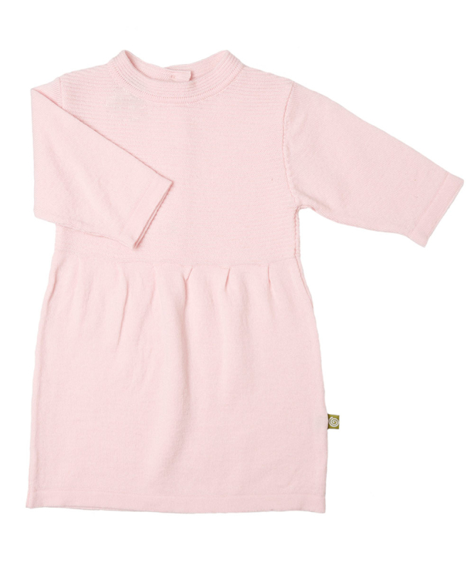 Uld Strikkjole Med  -lange ærmer - Rosa