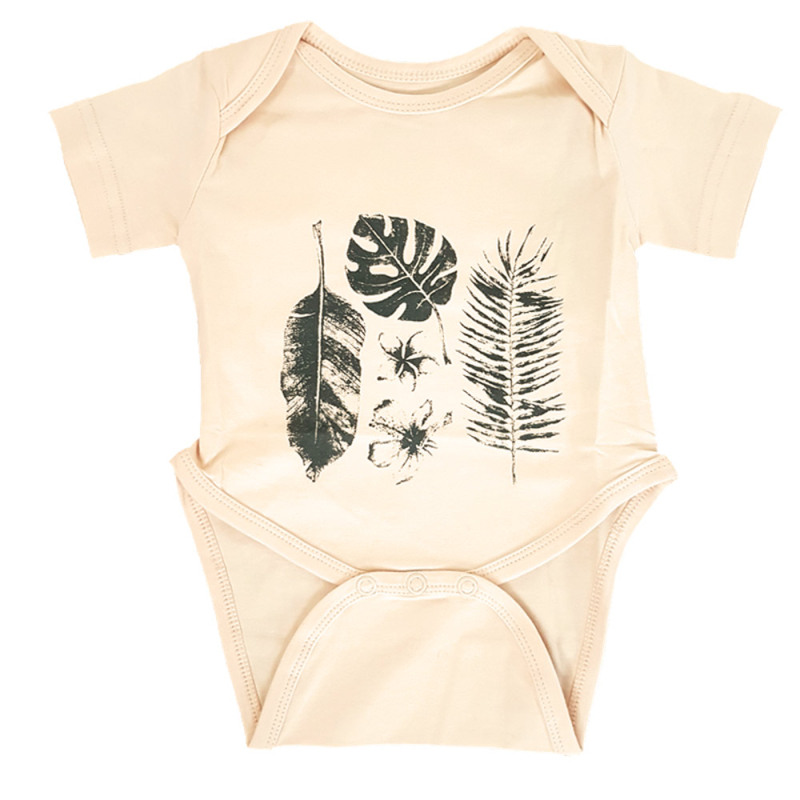 Kortærmet Body - Sandfarvet Med Print