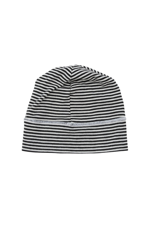 Beanie Uldhue - Stribet I Sort Og Hvid