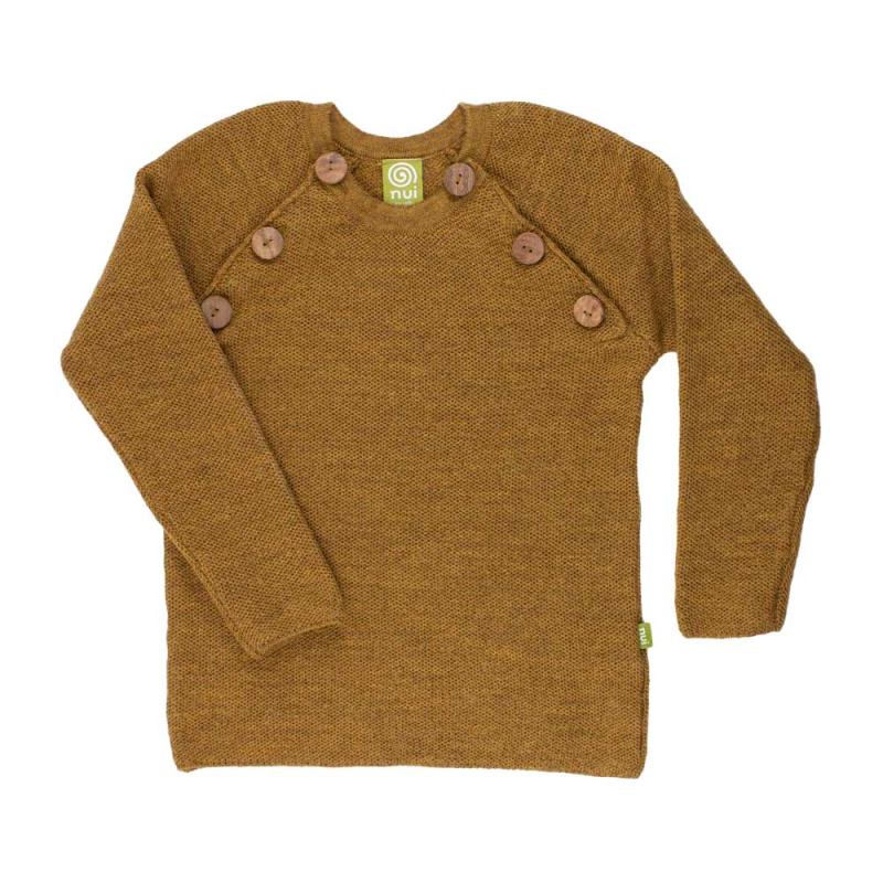 Uld Sweater Med Knapper - Messing