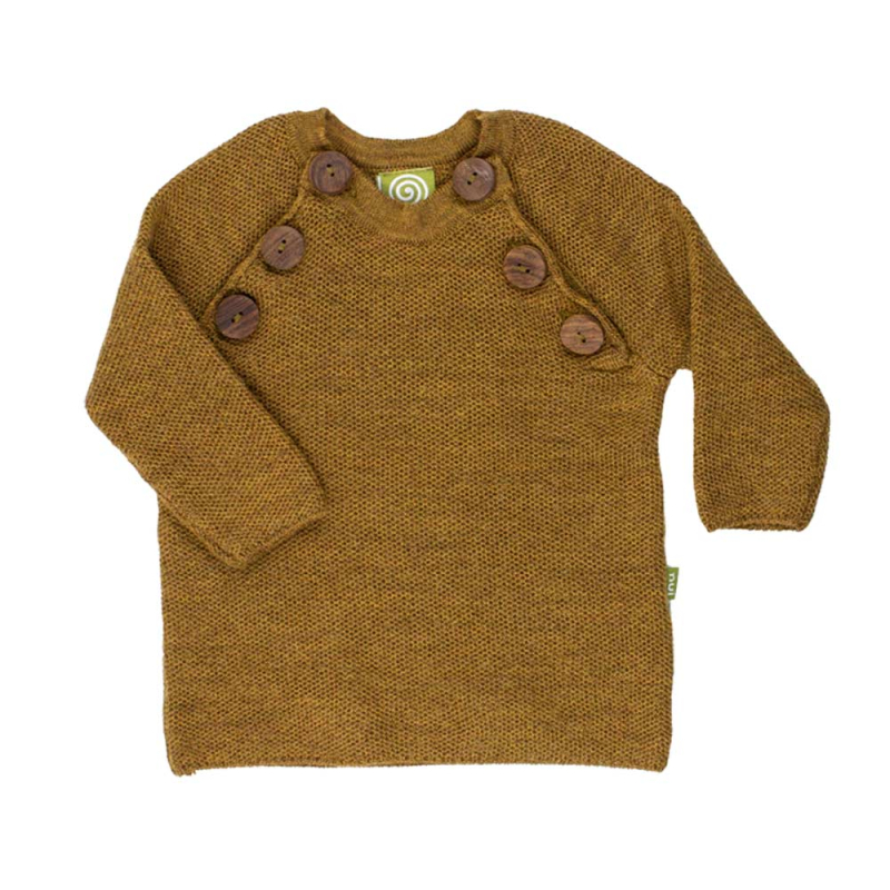 Uld Sweater Med Knapper - Småbørn - Messing