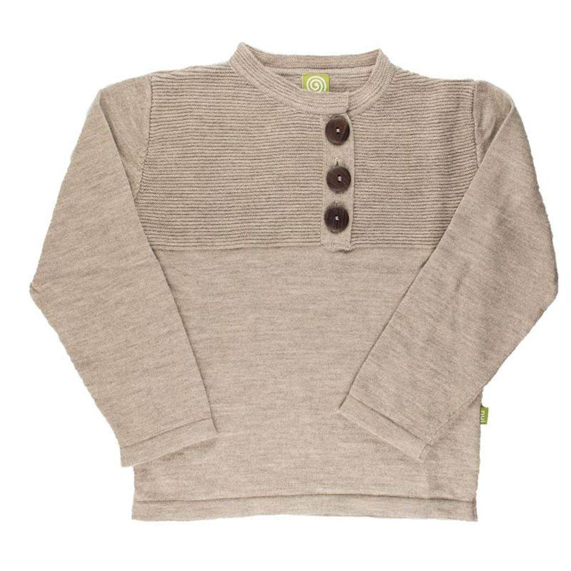 Uldsweater Med Knapper - Brun