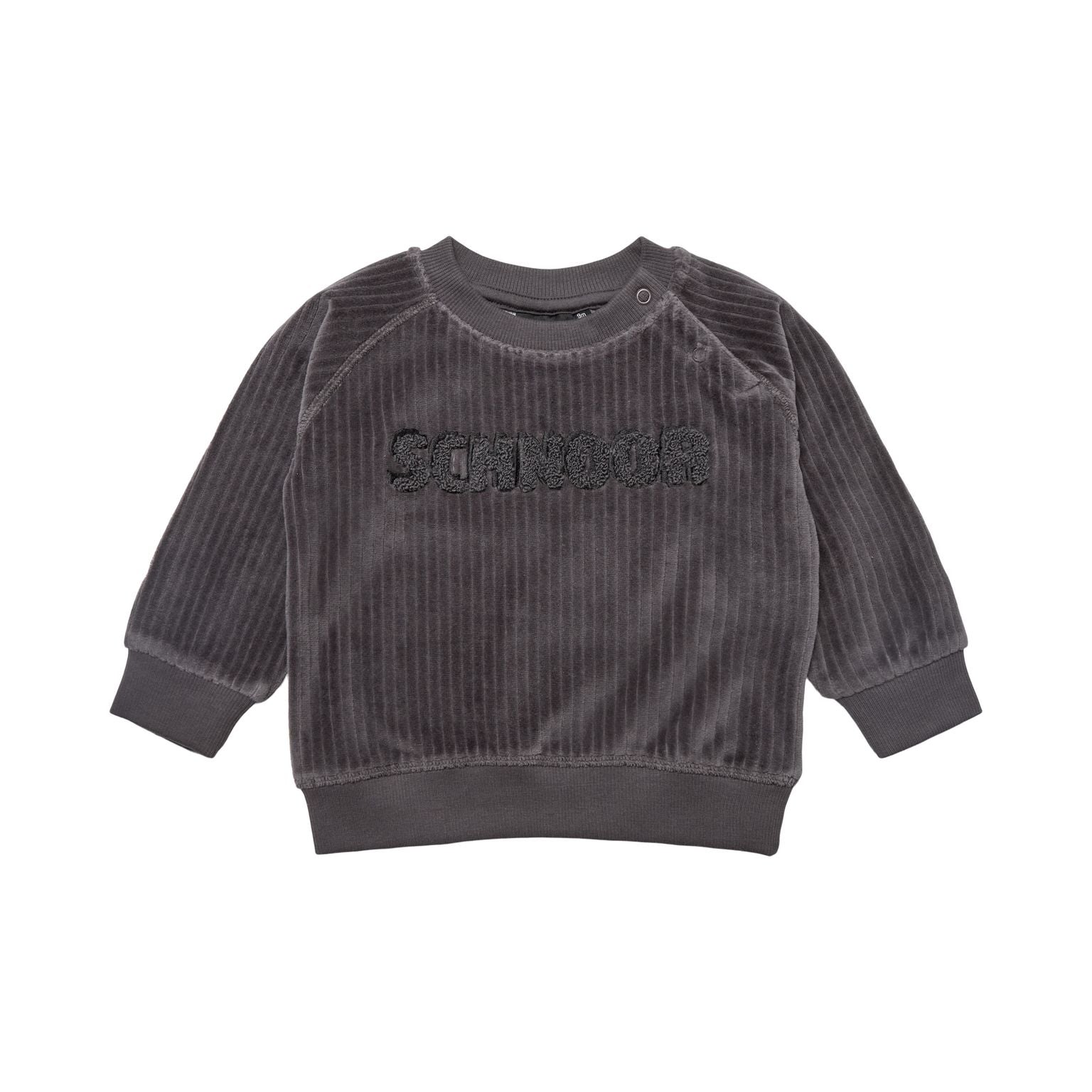 Petit By Sofie Schnoor Fløjl Bluse – Mørkegrå Melange