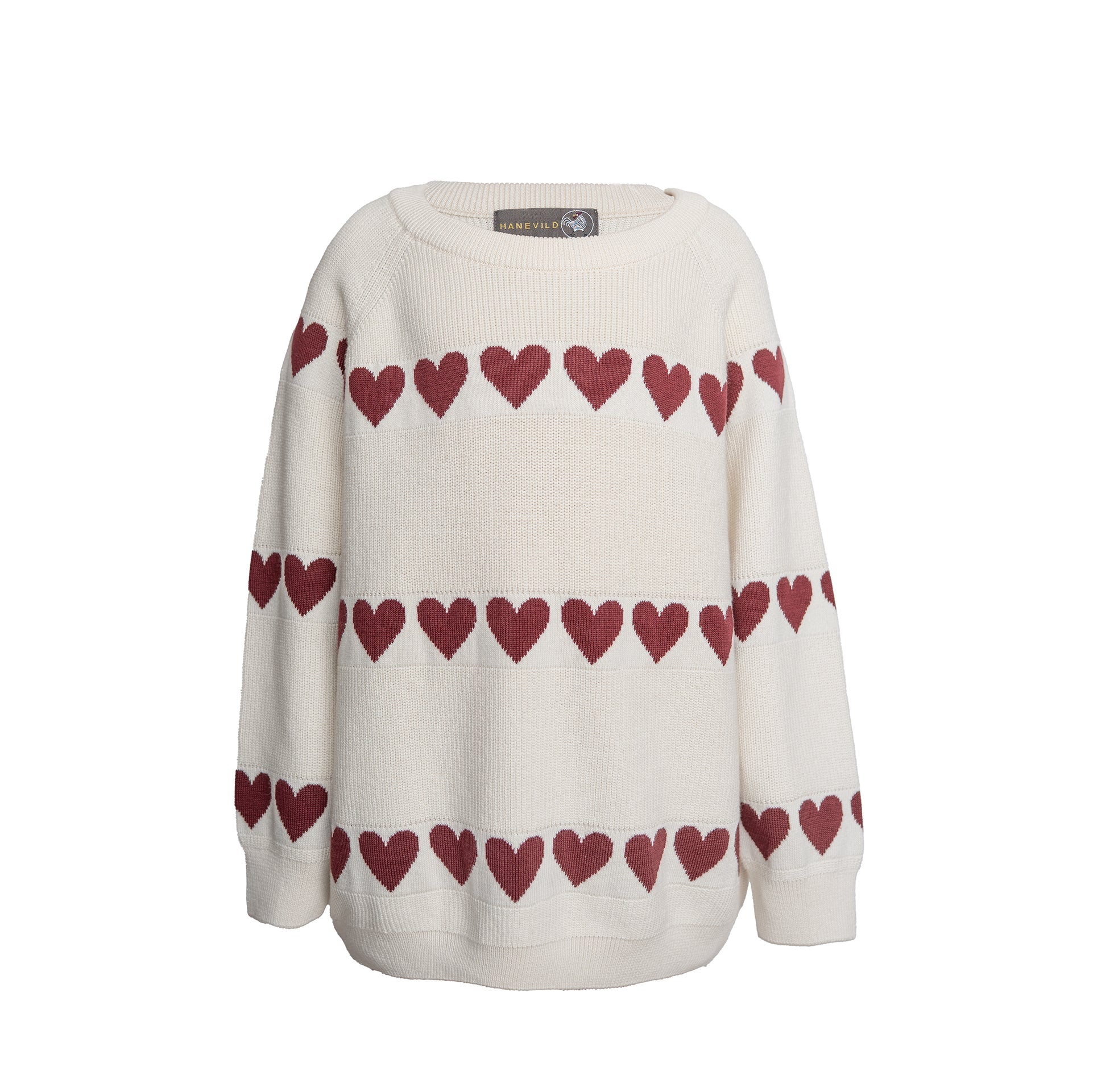 Rød Hjerte Bluse - Ivory