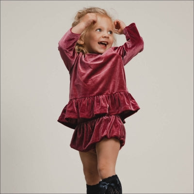 Bløde Velour Bloomers i Mellow Mauve – Komfort til Børn!