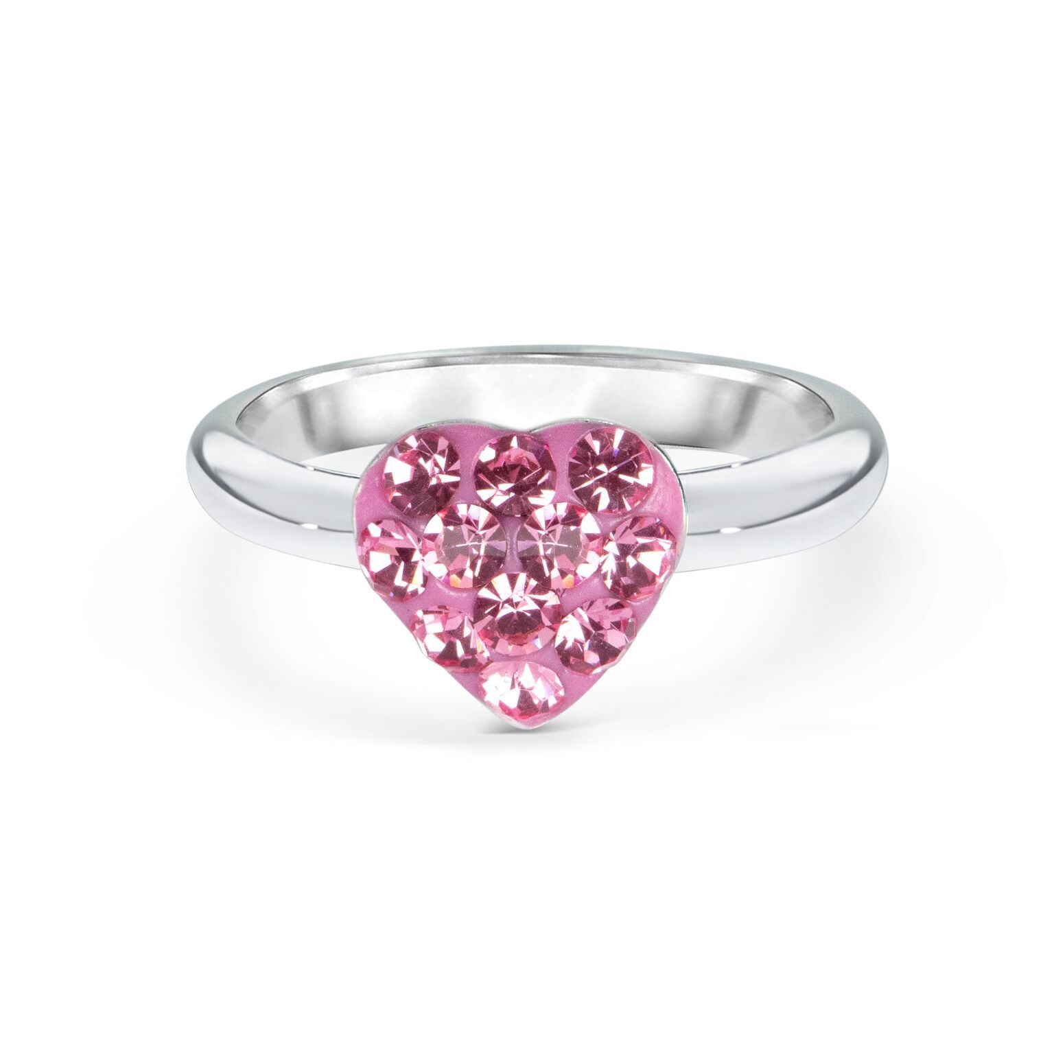 Sølvring med Pink Hjerte – Glitrende Elegance til Børn!